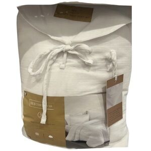 Bed Theory Queen 3 Piece White Gauze Duvet Set 90”x90”